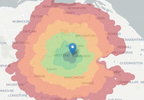 How many people can reach my location within 30 minutes by car? Targomo's polygon service provides you the answer quickly.